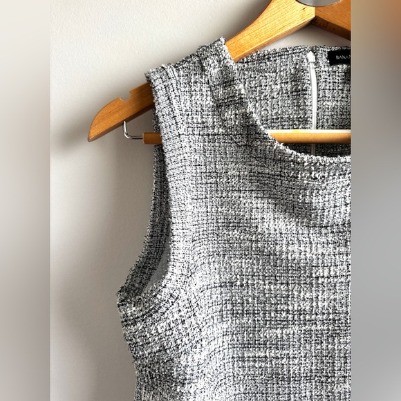 BANANA REPUBLIC Tweed bouclé textured career top sleeveless fringe tank, S - Picture 5 of 10